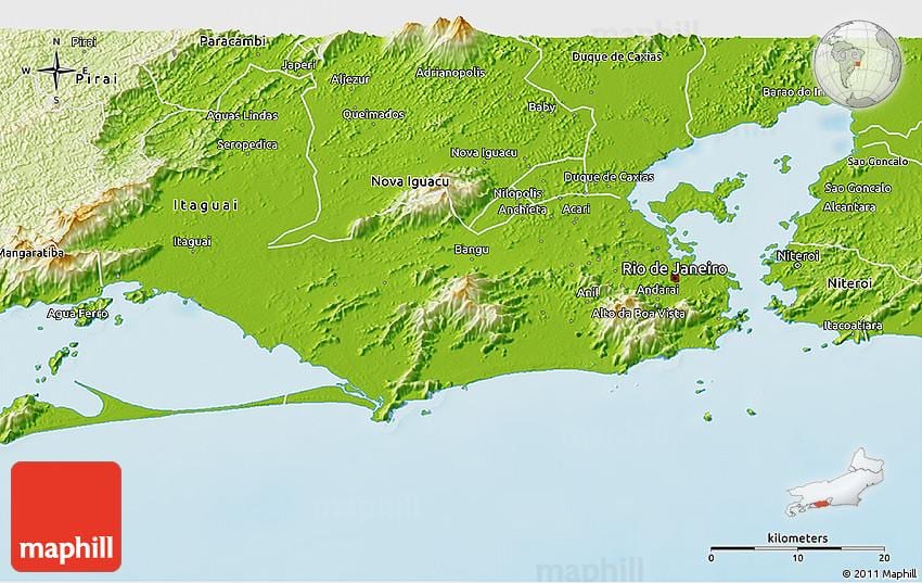 աշխարհագրական քարտեզը Ռիո